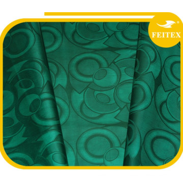 Moda Tecido de design verde Vestuário africano Guiné Brocado Fio de algodão Material Bazin Riche Soft Textiles China Factory Feitex